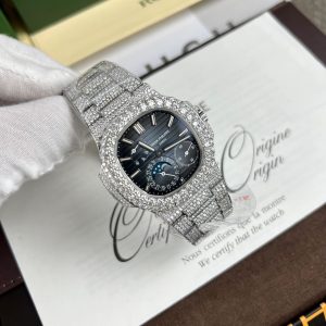 Patek Philippe Nautilus 5712/1A-001 1:1 Best Edition PPF Factory Blue Dial Custom Moissanite