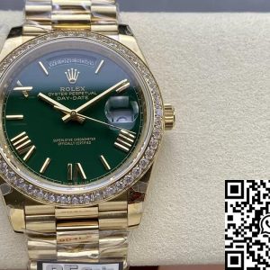 Rolex Day Date  M228238 V5 40mm  QF Factory 1:1 Best Edition Green Dial Bezel Stone